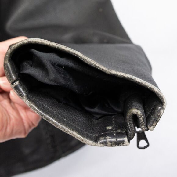 Women's Unbranded XL Black Leather Coat Biker Jacket Riding Motorcycle - Picture 6 of 12